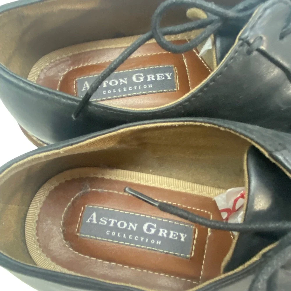 ASTON GREY Men Grenasien Oxford Shoes Size 8 Black Lace‎ Up Office Business